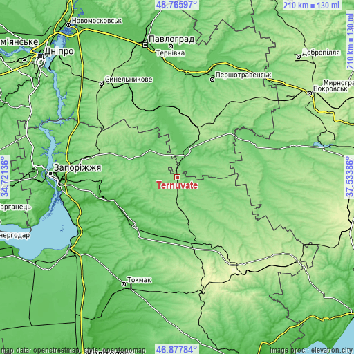 Topographic map of Ternuvate