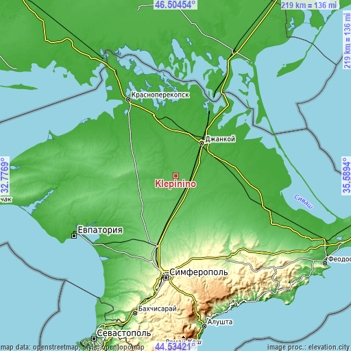 Topographic map of Klepinino