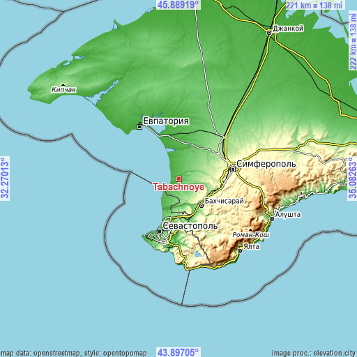 Topographic map of Tabachnoye