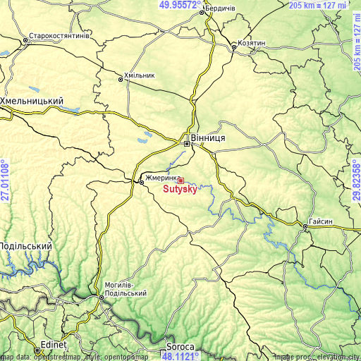 Topographic map of Sutysky