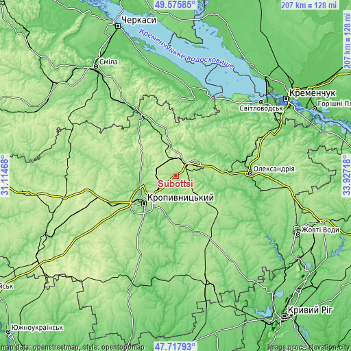 Topographic map of Subottsi