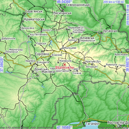 Topographic map of Stizhkivs’ke