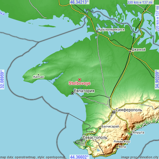 Topographic map of Stolbovoye