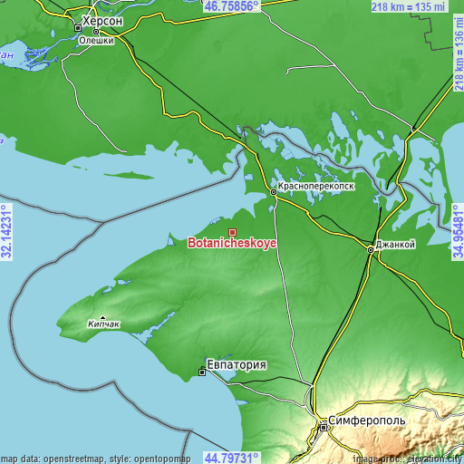 Topographic map of Botanicheskoye