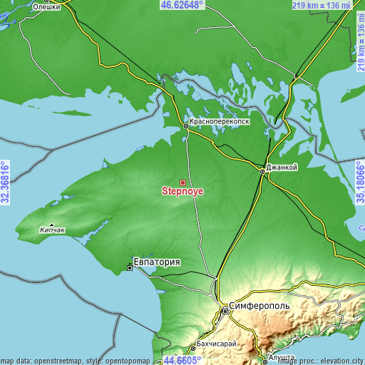 Topographic map of Stepnoye