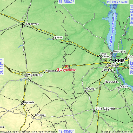 Topographic map of Stavyshche