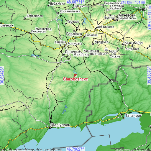 Topographic map of Starobesheve