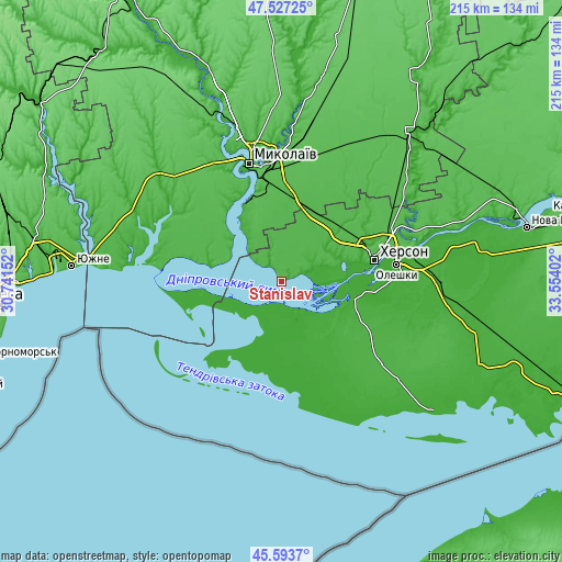 Topographic map of Stanislav