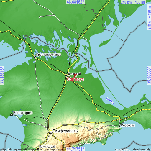 Topographic map of Stal’noye