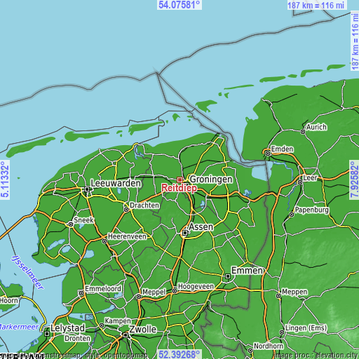 Topographic map of Reitdiep