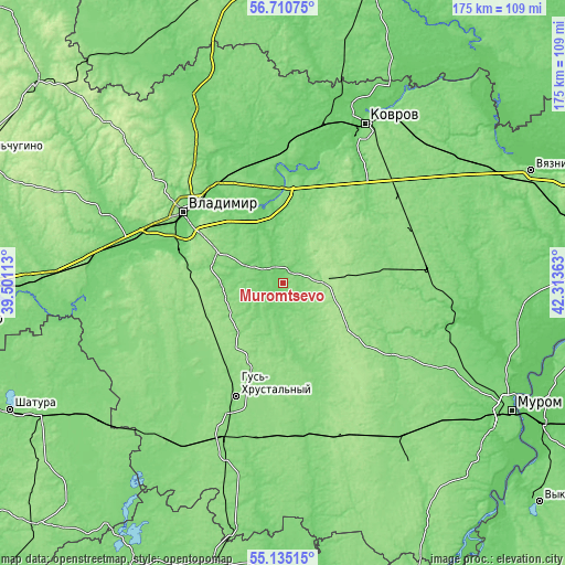 Topographic map of Muromtsevo