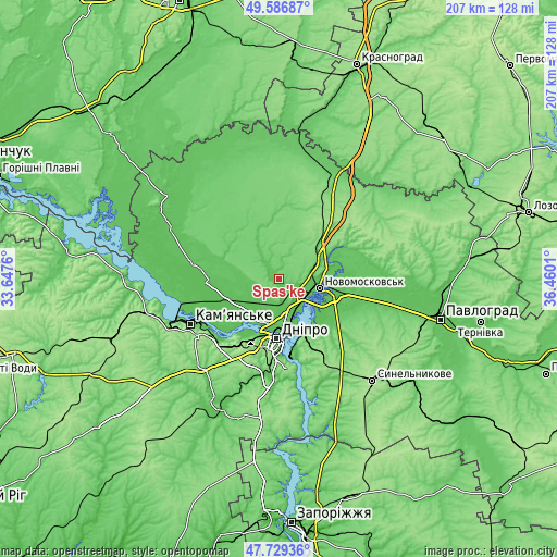 Topographic map of Spas’ke