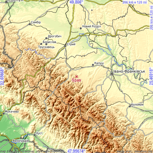 Topographic map of Spas