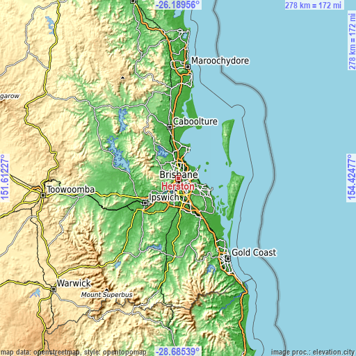 Topographic map of Herston