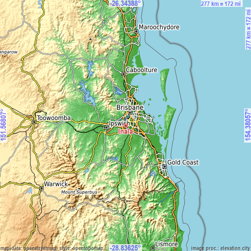 Topographic map of Inala