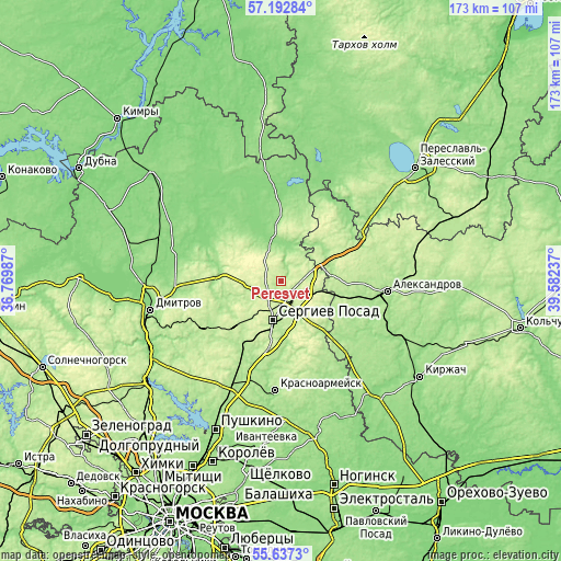 Topographic map of Peresvet