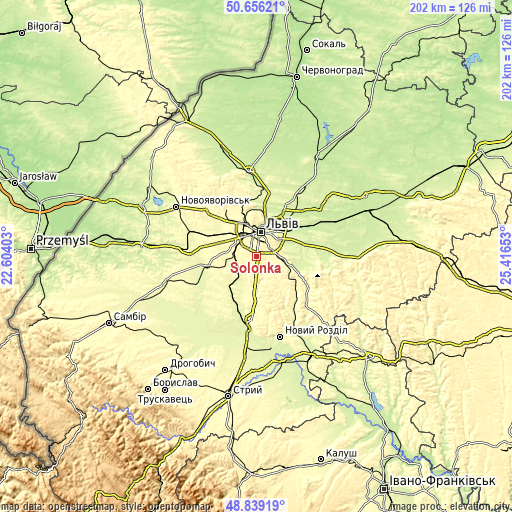 Topographic map of Solonka