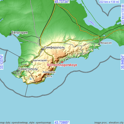 Topographic map of Solnechnogorskoye