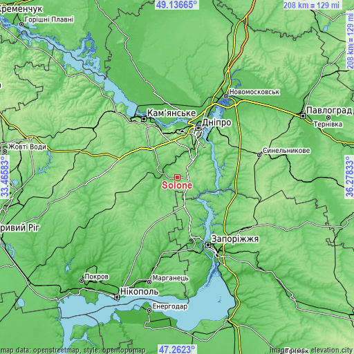 Topographic map of Solone