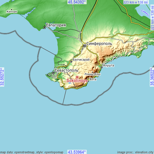 Topographic map of Sokolinoye