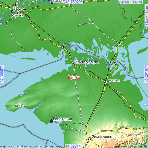 Topographic map of Ilyinka