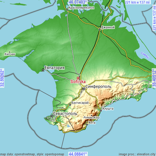 Topographic map of Sofiivka