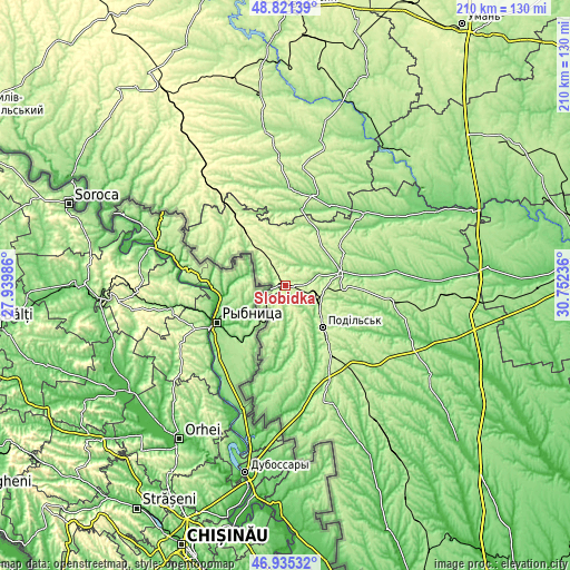 Topographic map of Slobidka