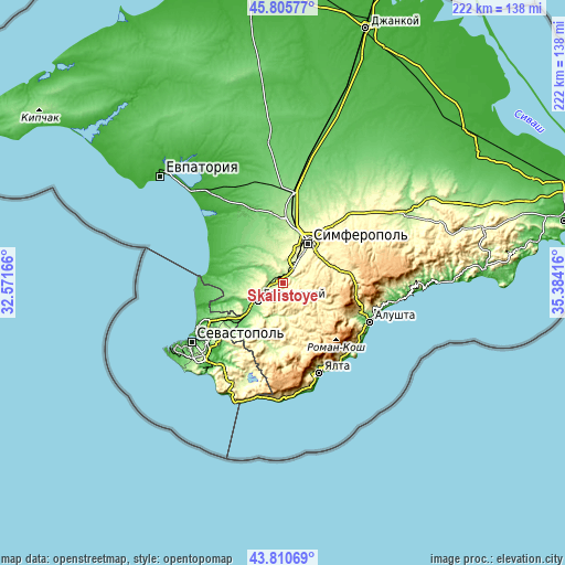 Topographic map of Skalistoye