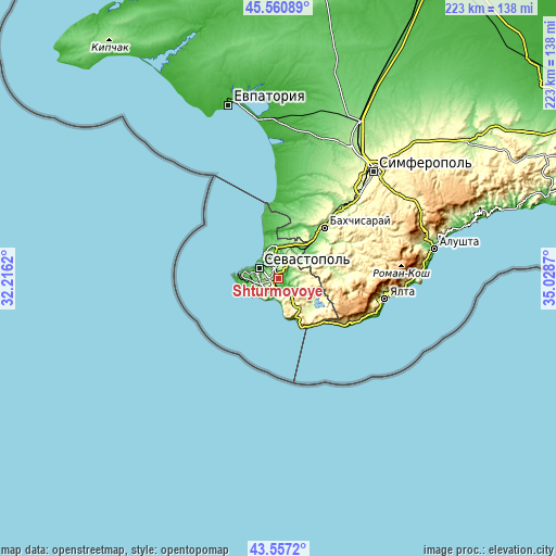 Topographic map of Shturmovoye