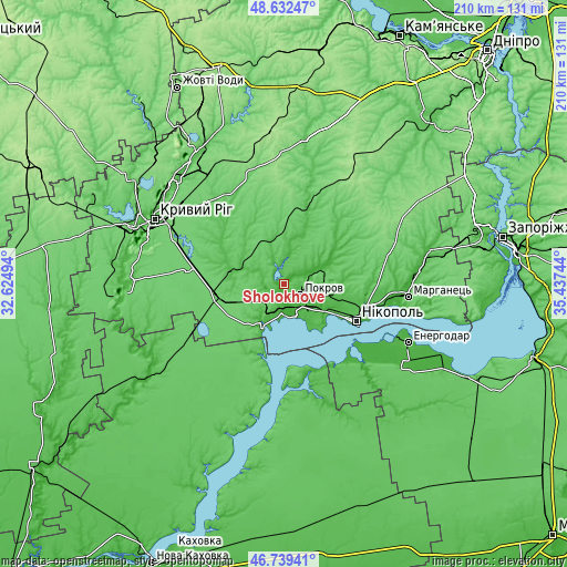 Topographic map of Sholokhove