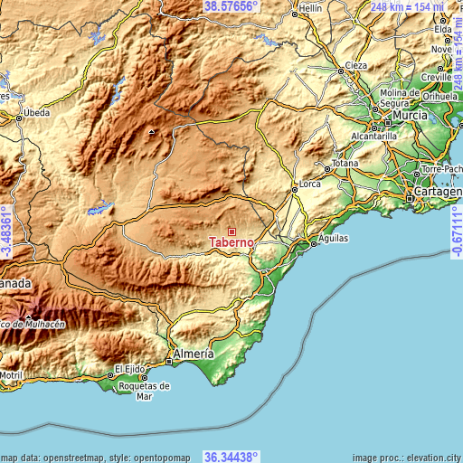 Topographic map of Taberno