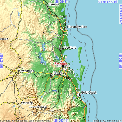 Topographic map of Brendale
