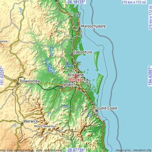 Topographic map of Windsor