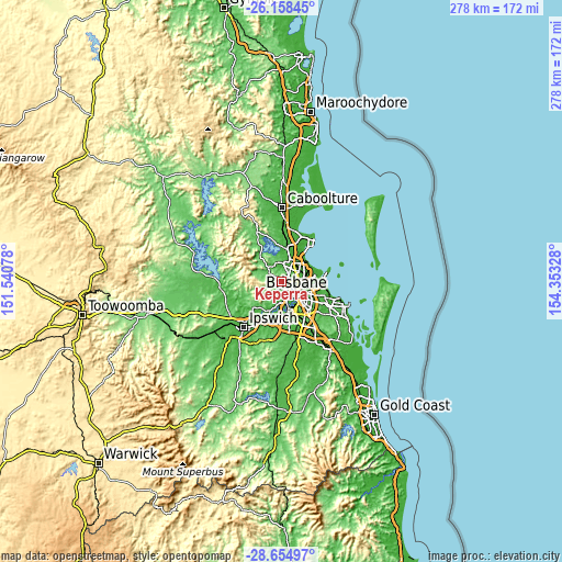 Topographic map of Keperra