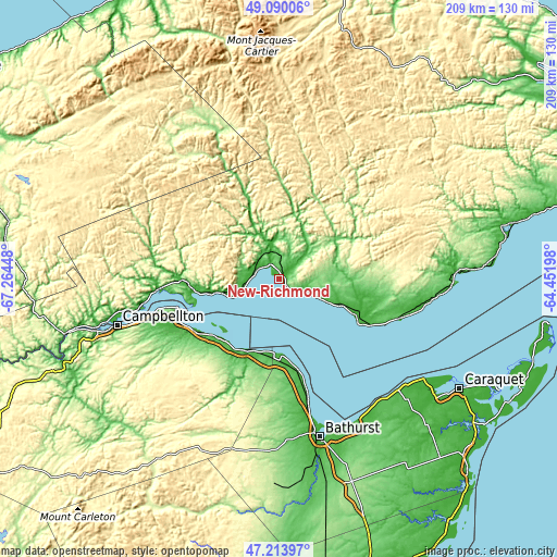 Topographic map of New-Richmond