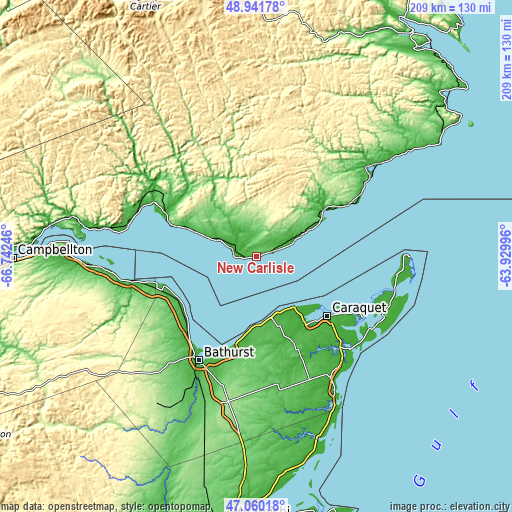 Topographic map of New Carlisle