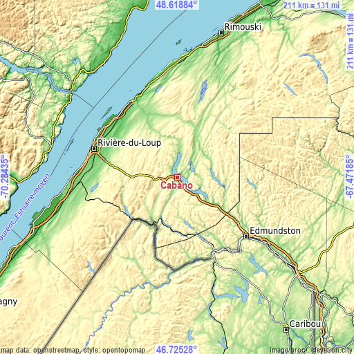 Topographic map of Cabano