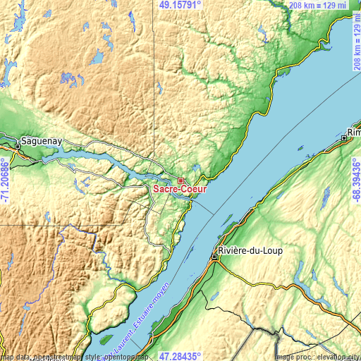 Topographic map of Sacré-Coeur