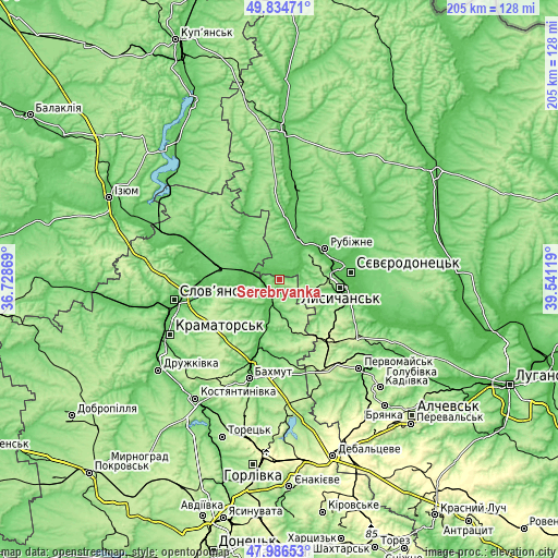 Topographic map of Serebryanka