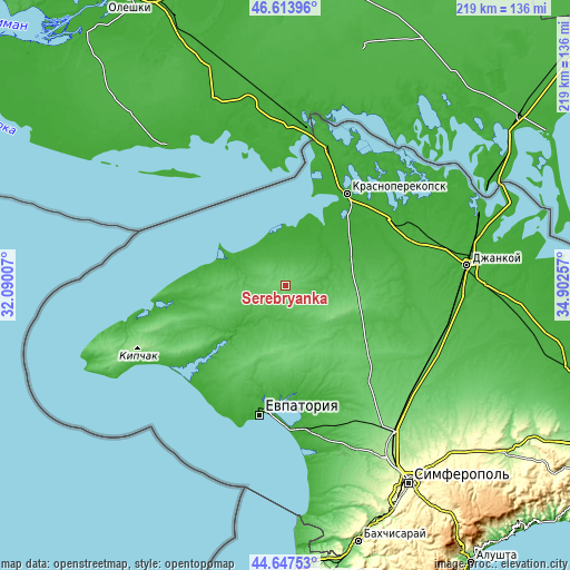 Topographic map of Serebryanka