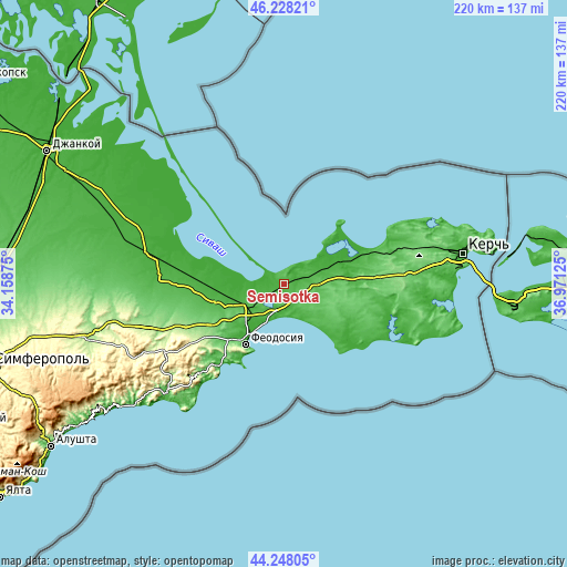 Topographic map of Semisotka