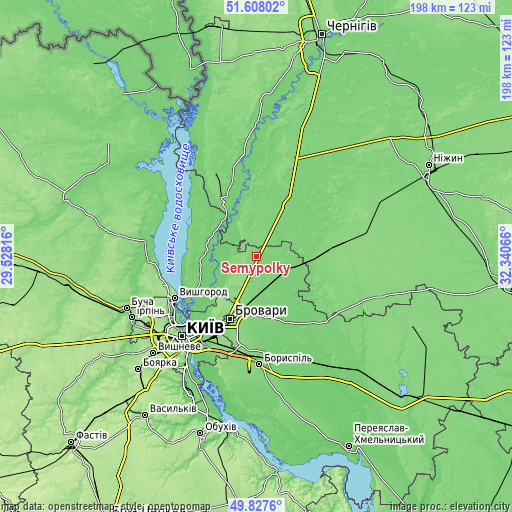 Topographic map of Semypolky