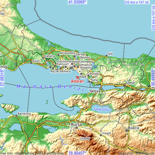 Topographic map of Adalan