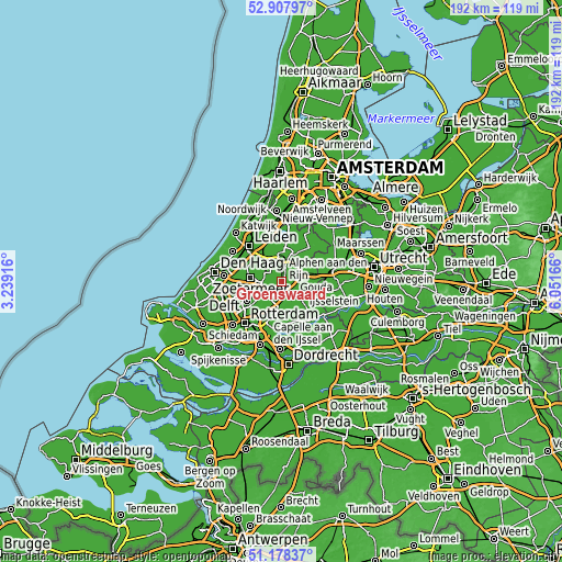 Topographic map of Groenswaard