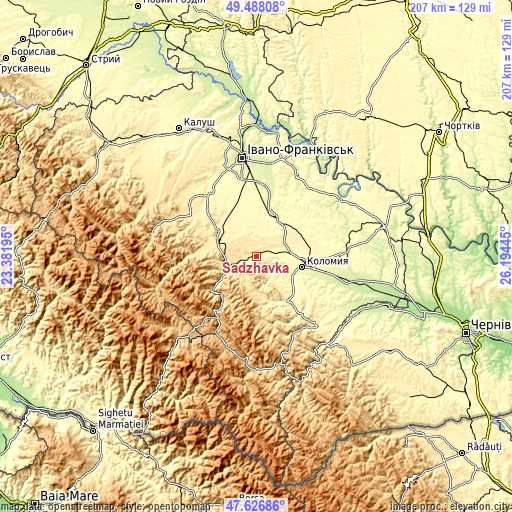 Topographic map of Sadzhavka