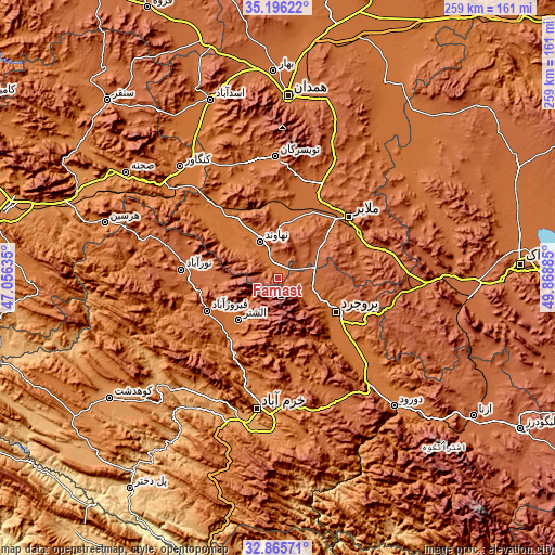 Topographic map of Famast