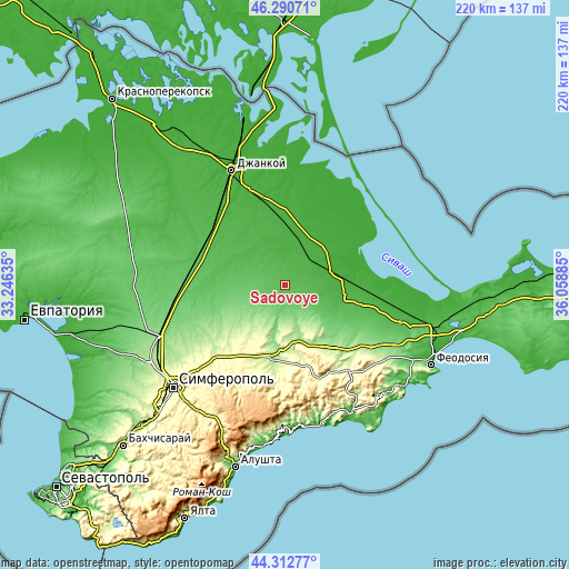 Topographic map of Sadovoye