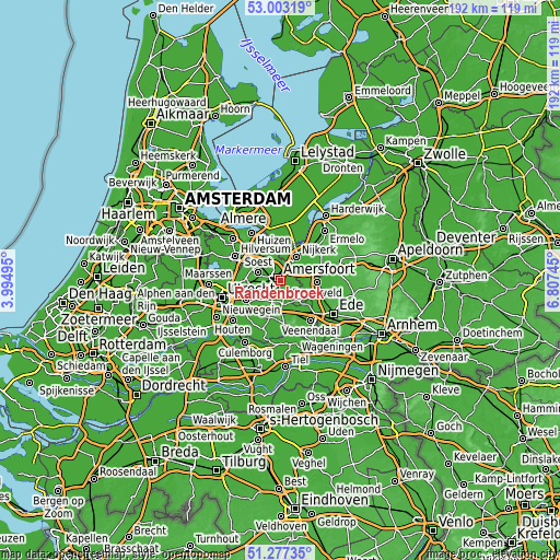 Topographic map of Randenbroek