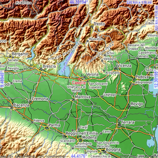 Topographic map of Caselle