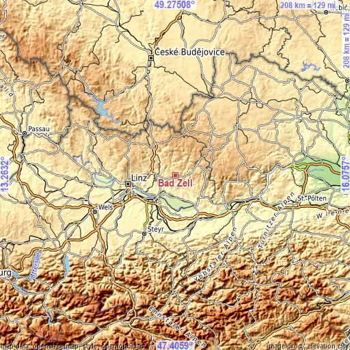 Topographic map of Bad Zell